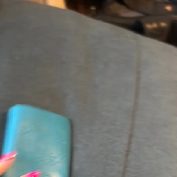 Yves Saint Laurent Blue Embossed Leather Wallet make offer - Picture 5 of 10